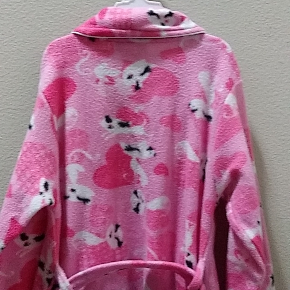 Kitty Print Fleece Robe - Picture 5 of 8